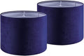 GO&SO Dark Blue Velvet Drum Lamp Shade Set of 2 Medium 13" Top x 13" Bottom x 10" High(Spider) Modern Lamp Shades for Table Lamps & Bedside Lamp Replacement Lampshade Required Assembly - color: Blue, size: 13*13*10 inch-2 Pack