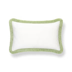 Hofdeco Premium Grandmillennial Coastal Hampton Patio Indoor Outdoor Lumbar Pillow Cover Only, 12"x20" Water Repellent for Backyard, Couch, Poolside, White Grass Green Solid - color: White Grass Green Solid 12"x20"