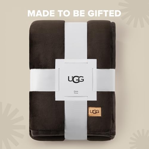 UGG Coco Plush Throw Blanket – Cozy Soft Fleece Blanket for Couch, Bed or Chair, Housewarming Gift for Women, Bedroom or Living Room Decor, Lightweight Bedding, 50" x 70" (Brown, Throw) - color: Brown