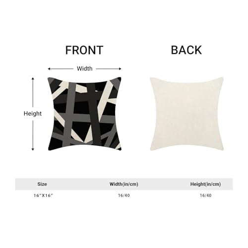 Boho Pillow Covers 16x16 Set Of 2 Abstract Modern Black Gray Stripe Line Throw Pillow Cover Geometric Modern Minimalist Decorative Pillowcase Linen Cushion Case For Home Sofa Outdoor Decoration - color: Black Gray-stripes, size: 16" x 16" (Pack of 2)