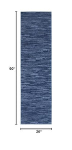 Nourison Home Nourison Essentials Navy Blue 2'2" x 7'6" Area Rug - Easy Clean, Non Shedding, Bed Room, Living Room, Dining Room, Kitchen (8' Runner) - color: Navy Blue, size: 2'2" x 7'6" (Runner)