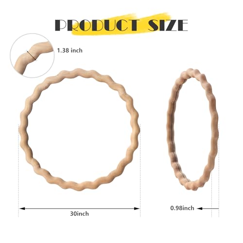 sawsile Circle Wood Mirrors for Wall, 30" Large Irregular Wavy Wood Modern Boho Vanity Farmhouse Mirrors for Bedroom Living Room Entryway Hallway Fireplace - size: 30"L x 30"W