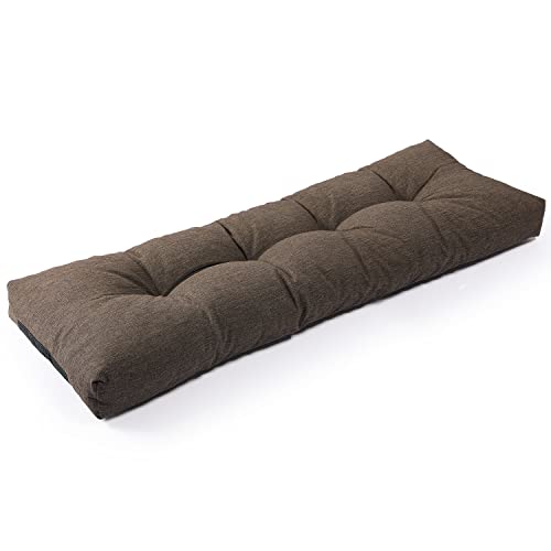 SUNROX LokGrip Non Slip Tufted Memory Foam Bench Cushion, FadeShield Water Resistant Durable Thicken Outdoor/Indoor Bench Seat Pads 54x16x4 inch, Heather Chestnut - color: Heather Chestnut, size: 54x16 Inch (Pack of 1)