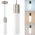LED Kitchen Pendant Lighting Over Sink 1-Light Brushed Nickel Pendant Lights Modern Dining Table Lights Ceiling Hanging Lamp with Milky White Lampshade, Adjustable Height, 3000K-6000K - color: Brushed Nickel, size: 1-Light 1-Pack
