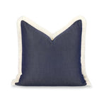 Hofdeco Premium Coastal Hampton Outdoor Performance Throw Pillow Cover Only, 22"x22" Water Repellent, UV and Fade Resistant for Backyard, Couch, Poolside, Indigo Blue Woven Solid - color: Indigo Blue Solid 22"x22"