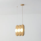 Orbita - Modern 3-Light Wood Linear Pendant Fixture, Frosted Glass Globe Shades, Integrated LED, Warm White, Adjustable Hanging Ceiling Light for Dining, Kitchen, Living Space - color: Orbita - 3 Light