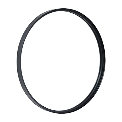 HBCY Creations Black Round Wall Mirror - 24 Inch Large Rustic Accent Mirror for Bathroom, Entry, Dining Room & Living Room - Metal Mirror - color: Black