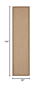 SAFAVIEH Natural Fiber Collection Runner Rug - 2'6" x 12', Natural Brown, Sisal, Woven Design with Border (NF525B) - color: Natural, size: 2'6" x 12' (Runner)