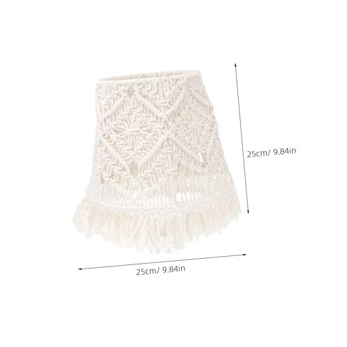 OSALADI Bohemian Macrame Lamp Shade Handmade Cotton Rope Woven Floor Lamp Cover 9.84X9.84X7.87 Inch for Bedroom Living Room Rustic Home Decor
