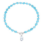 Beaded Necklaces for Women with Baroque Pearl, Turquoise Amethyst Lapis lazuli Tiger Eye Handmade Boho Bead Choker Necklace, Natural Stone Summer Jewelry Birthday Mother Gift for Women - color: Turquoise