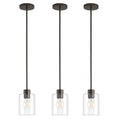 Oil Rubbed Bronze Pendant Lights Kitchen Island - Clear Glass Pendant Light Fixture Multiple Stems Rods 3 Units 12 Inch 3 Units 4 Inch (3 Pack Oil Rubbed Bronze Downrod) - color: Oil Rubbed Bronze 3PK