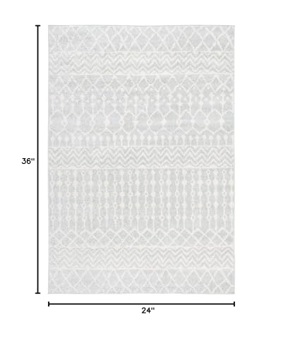 SAFAVIEH Tulum Collection Accent Rug - 2' x 3', Light Grey & Ivory, Moroccan Boho Distressed Design, Non-Shedding & Easy to Clean, Ideal for Front Door, Kitchen, Entryway, Foyer (TUL270F) - color: Light Grey/Ivory, size: 2' x 3' (Rectangular)