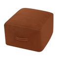 MeMoreCool Square Stuffed Pouf Ottoman Foot Rest, Floor Pouf Foot Stool with Foam Chunk Filling, Soft Stuffed Ottoman Footrest for Living Room, Coffee - color: Striped Coffee