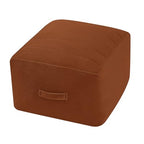 MeMoreCool Square Stuffed Pouf Ottoman Foot Rest, Floor Pouf Foot Stool with Foam Chunk Filling, Soft Stuffed Ottoman Footrest for Living Room, Coffee - color: Striped Coffee