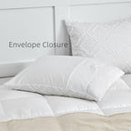 Standard Pillow Shams 2 Pack, Standard Size Pillowcases, Soft Microfiber Geometric Tufted Pillow Covers with Envelope Closure, White, 20x26 Inches (No Insert) - color: White-grid, size: Standard(20*26)