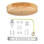 Arturesthome 7" Wood Ceiling Canopy Light Kit Rewind Single Hole with Hardware, Ceiling Plate for Pendant Lighting Chandelier, Screw Fixing on Both Sides - color: Wood, size: 7.08 Inch
