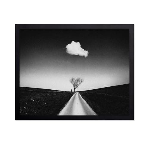Monem Art Single Cloud in the Sky Print - Stranger Distance Poster - Black & White Art - Monochrome Office or Living Room Decor - 8x10 Unframed Wall Art by Adam Dauria - color: Style-08, size: 8"L x 10"W