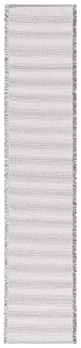 SAFAVIEH Augustine Collection Runner Rug - 2' x 9', Ivory & Dark Grey, Cotton Stripe Fringe Design, Non-Shedding & Easy Care, Ideal for High Traffic Areas in Living Room, Bedroom (AGT501G) - color: Ivory/Dark Grey, size: 2' x 9' (Runner)
