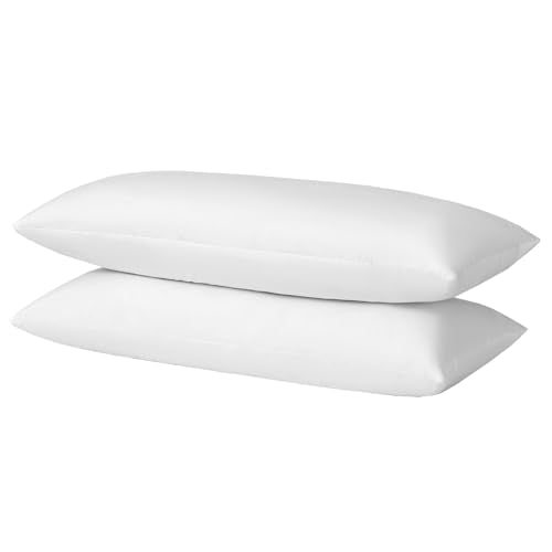 basic home Hotel-Style Goose Feather Body Pillow Insert for Sofa & Bed - 100% Odorless & Plump Cushion Filler - 233TC Cotton with Inner Liner to Prevent Poking (14x36 Inch) - size: 14x36