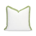 Hofdeco Premium Grandmillennial Coastal Hampton Patio Indoor Outdoor Throw Pillow Cover Only, 22"x22" Water Repellent for Backyard, Couch, Poolside, White Grass Green Solid - color: White Grass Green Solid 22"x22"