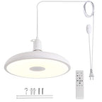 Plug in Pendant Light Hanging Light Fixture for Kitchen Island 18W Farmhouse Adjustable Pendant Lighting with Color Change for Kitchen, Bar, Sink, Dining Room, Bedroom, Living Room, Entryway. - color: White-12inch