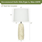 EUO 25” White Lamps Set of 2 for Living Room, Bedroom, Farmhouse Ceramic Table Lamps for Nightstand Set of 2, White Ceramic Lamps with Leaves Design - color: Leaves-WH