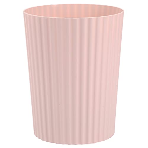 JiatuA Small Trash Can Plastic Wastebasket Round Garbage Container Bin for Bathroom, Kitchen, Bedroom, Home Office, College Dorm, Pink - color: Pink, size: 1.8 Gallons