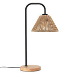 Small Bedside Night Table Lamp for Bedroom, Minimalist Nightstand Lamp with Boho Paper Rattan Shade, Study Reading Desk Lamp for Kids Room, Living Room, College Dorm, Home, Office