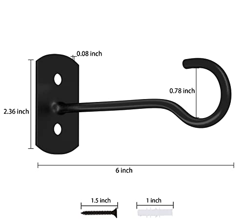8Pcs Hanging Plant Bracket 6inch Metal Plant Hook Shepherds Hook Decorative Wall Plant Hanger for Hanging Lanterns, Bird Feeder, Flower Basket, Home Decor Indoor & Outdoor Black - color: Black, size: 6In 8Pack