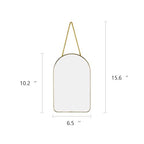 Arched Wall Mirror with Plastic Frame Arched Bathroom Mirror (Gold, 10.24" L x 6.5" W) - size: 10.2"L x 6.5"W