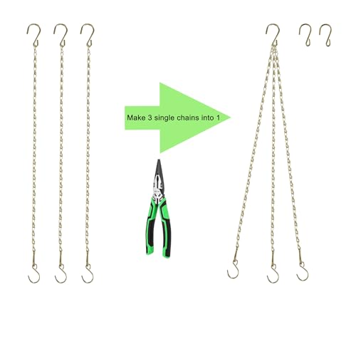 Chain for Hanging Plants,21 Inch Gold Hanging Chain, Small Hanging Basket Chain Kits with Hooks for Bird Feeder Hanging Basket Extender Porch Wind Chime (Gold, 21 Inch-6PCS) - color: Gold, size: 21 Inch-6PCS