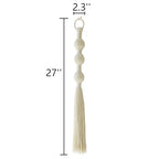 IOWER Macrame Wall Hanging Small Sphericity Cotton Textile Tassel Wall Hanging Fiber Yarn Art for Living Room Bedroom 27'' L x 2.3'' W - color: Ivory