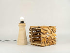 Handmade Natural Wood Table Lamp, Rustic Design with Driftwood Shade, Artistic Lighting for Bedroom, Living Room
