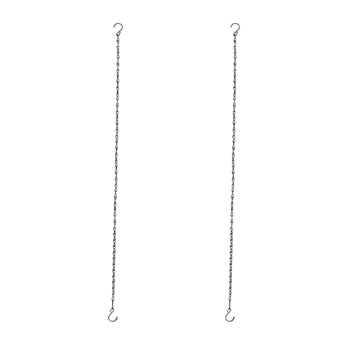 Chain for Hanging Plants,35 Inch Black Hanging Basket Chain Kits with Hooks for Bird Feeder Hanging Plant Extender Porch Wind Chime (Black, 35 Inch-2PCS) - color: Black, size: 35 Inch-2PCS