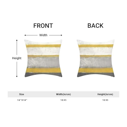 AEIOAE Yellow Grey Pillow Covers 18x18 Set of 2 Beige Abstract Art Painting Striped Decorative Throw Pillow Covers Cotton Square Modern Cushion Case for Home Couch Sofa Outdoor - color: Yellow, size: 18" x 18" (Pack of 1)