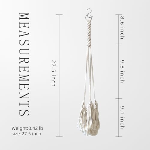 Modern Minimalist Bohemian Style Hanging Planters Plant Net Pocket Hand Woven Hanging Basket Holder Tapestry Flower Basket with Exquisite Tassel Indoor Balcony Decoration (Tassel) - size: Tassel