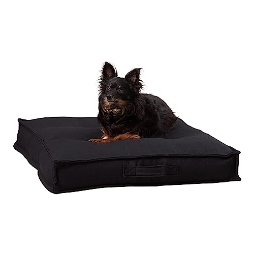 South Pine Porch Mila Square Tufted Pillow Style Dog Bed, Black, Small (24" x 24") - color: Black, size: Small (24" x 24")