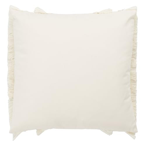 Safavieh Home Collection Grema Boho 16-inch White Fringe Decorative Accent Pillow PLS7142A-1616 - color: White, size: 17"x17"