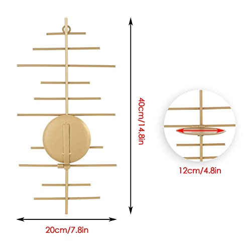AIM & GGKK Gold Metal Candle Sconce Holder,Hanging Wall Mounted Candle Sconces Holder, Wall Sconces Decor for Bedroom,Bathroom, Dining Room and Office(Set of 2) - color: Gold