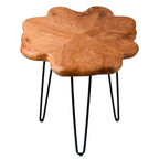 19.5 Inch Live Edge Side Table, Wood Small End Table with Waterproof, Rustic Accent Table Unique for Living Room, Bedroom, Home, Freeform - size: 19.5"D x 19.5"W x 20"H
