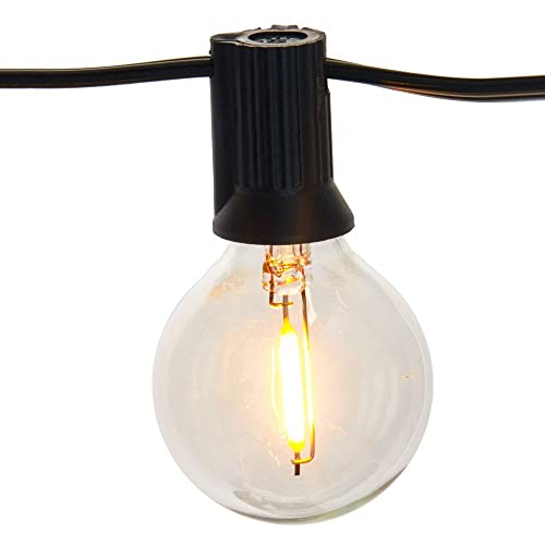 VOLT Indoor/Outdoor 120V 50FT E12 LED Bistro String Lights (Black) Hanging Globe Lights for Trees, Porch, Deck, Lanai, Patio, Garden, Yard, Balcony or Tent