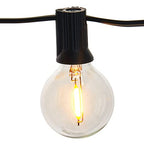 VOLT Indoor/Outdoor 120V 50FT E12 LED Bistro String Lights (Black) Hanging Globe Lights for Trees, Porch, Deck, Lanai, Patio, Garden, Yard, Balcony or Tent