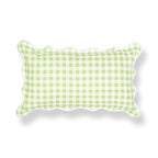 Hofdeco Premium Grandmillennial Coastal Hampton Patio Indoor Outdoor Lumbar Pillow Cover Only, 12"x20" Water Repellent for Backyard, Couch, Poolside, Grass Green Print Gingham - color: Grass Green Gingham 12"x20"