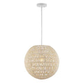 JONATHAN Y 15.75" Cream/White 1-Light Modern Bohemian Woven LED Pendant Light, Adjustable Hanging Ceiling Lamp for Kitchen Island Dining Room, Paper Wicker Shade, Bulb Included (JYL6503B) - color: Cream