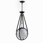 Voyager 1-Light Matte Black Pendant, Hanging Pendant Light with Rope Detailing & Smoked Glass Shade in Modern Industrial Style, Adjustable Hanging Length & Sloped Ceiling Adaptable - color: Voyager - 1 Light