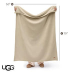 UGG Coco Throw Blanket – Home Accent Blanket for Bed & Couch, Luxury Fluffy Bedding, House Warming Gifts or Luxurious Birthday Gifts for Women, 50" x 70", Beige Mustard Seed - color: Beige