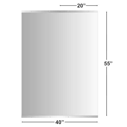 Ruomeng Home Gym Mirror, 55''x20''x2PCS Full Length, Large Frameless Body Mirror Tempered Glass for Gym, Workout, Yoga, Garage, Dance Studio - size: 55"x20"-2pcs