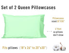 Sunflower Queen Pillowcases Set of 2, 100% Cotton Queen Size Pillow Cases 2, 20×30 inches Green Ash, Soft and Breathable - color: Green Ash, size: Queen (20"x30")