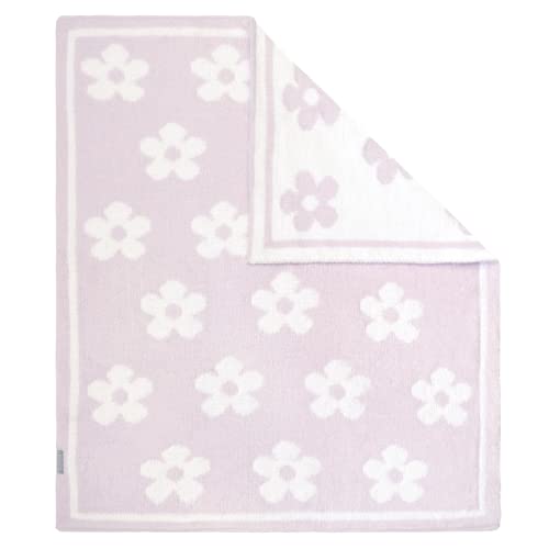 Living Textiles Purple Flower Chenille Soft Baby Blanket Reversible Premium Cozy Fabric for Best Comfort - Infant, Toddler, Newborn, Swaddle, Nursery, Girl, Unisex, Throw, Crib, Stroller, Gift 40x30in - color: Purple Flower