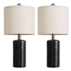 G-SAFAVA 20.5" Small Table Lamps for Living Room Lamp Set of 2 Ceramic Lamps for Bedroom Bedside Lamps Modern Boho Lamps for Night Stands Farmhouse Nightstand Lamp Side End Table Lamp, Black - color: Black